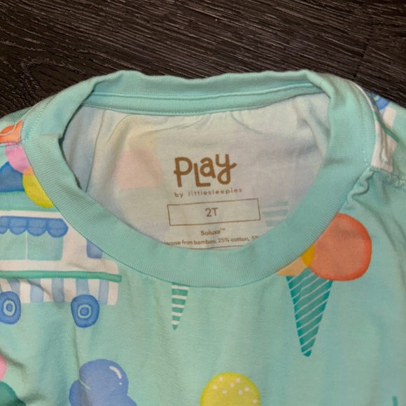 🍦 Sweet Scoops Mint Pastel Ice Cream Kids Pocket Bamboo Short Sleeve T-Shirt 2T - Picture 4 of 4